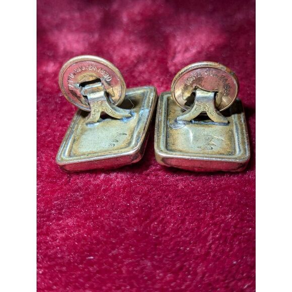 Antique ACNE GF Victorian,art deco cuff links w/ natural stone agate. - Picture 6 of 8